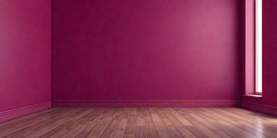 The primary subject of the image is a pink wall. The setting is a room with a wooden floor. The visual style is a photo, and the colors and mood are predominantly pink, creating a warm and inviting atmosphere.