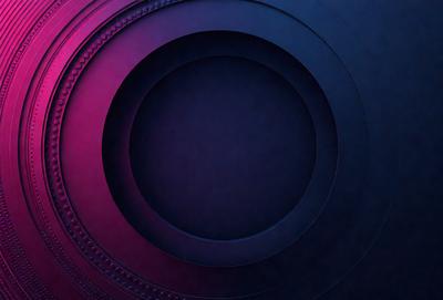 The primary subject of the image is a large, circular object with a blue background. The setting appears to be a dark, possibly futuristic environment. The visual style of the image is a combination of a photo and a digital art, illustration, or drawing. The dominant colors in the image are blue and purple, creating a moody and atmospheric mood.