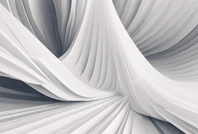 The primary subject of the image is a white paper sculpture, which appears to be a three-dimensional representation of a sheet of paper. The paper sculpture is the main focus of the image, and it is displayed against a white background. The visual style of the image is a combination of digital art and illustration, as the paper sculpture is created using a digital medium. The overall atmosphere of the image is minimalistic and clean, with the white paper sculpture being the main point of interest.