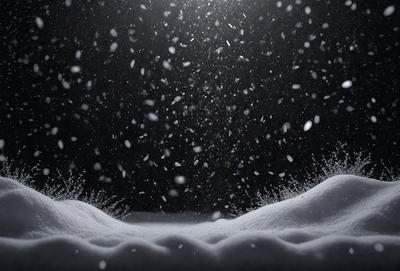 Primary subject: Snow
Setting/background: Dark sky
Visual style: Photo
Colors and mood: White snow, dark sky, and a sense of mystery