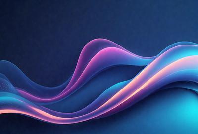 The primary subject of the image is a blue and purple wave, which is the main object, scene, or focus of the image. The setting or background is a blue surface, and the visual style appears to be a digital art or illustration. The dominant colors in the image are blue and purple, creating a calm and serene atmosphere.