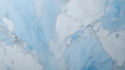The primary subject of the image is a large, white marble wall with a blue tint. The setting is a room with a blue-tinted marble wall, which serves as the background. The visual style is a combination of a photo and digital art, creating a unique and artistic representation of the marble wall. The colors and mood of the image are predominantly blue, giving it a calm and serene atmosphere.