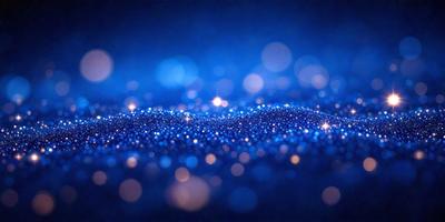 The primary subject of the image is a blue background with a pattern of bright, shining lights. The setting appears to be a dark, starry night, with the lights creating a mesmerizing effect. The visual style of the image is a combination of a photo and digital art, as it captures the beauty of the night sky with the bright lights. The colors and mood of the image are predominantly blue, with the bright lights adding a sense of warmth and energy to the scene.