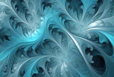 The primary subject of the image is a blue and white swirl pattern, which appears to be a digital art or illustration. The setting is a blue background, and the visual style is a combination of digital art and illustration. The dominant colors are blue and white, creating a calming and serene atmosphere.