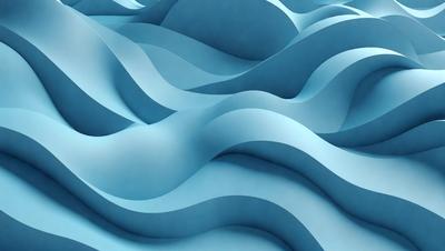 The primary subject of the image is a blue, wavy surface that resembles a wave or a ripple. The setting is a blue background, and the visual style appears to be a digital art or illustration. The dominant colors are blue and white, creating a calm and serene atmosphere.