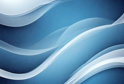 The primary subject of the image is a blue ocean with waves. The setting is a vast expanse of water, and the visual style is a digital art or illustration. The dominant colors are blue and white, creating a serene and calming atmosphere.