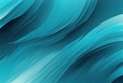 The primary subject of the image is a blue ocean wave. The setting is a blue ocean, and the visual style is digital art. The dominant colors are blue and white, creating a calm and serene atmosphere.