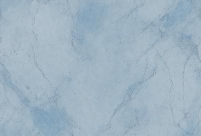 The primary subject of the image is a white marble wall with a blue tint. The setting is a room with a blue-tinted marble wall, which serves as the background. The visual style is a close-up of the marble wall, showcasing its texture and color. The colors and mood of the image are predominantly blue and white, creating a calm and serene atmosphere.