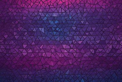 The primary subject of the image is a purple and blue patterned wall. The setting is a room with a purple and blue wall, which creates a unique and visually appealing atmosphere. The visual style of the image is a combination of digital art and illustration, giving it a modern and artistic appearance. The dominant colors in the image are purple and blue, which evoke a sense of calmness and tranquility.