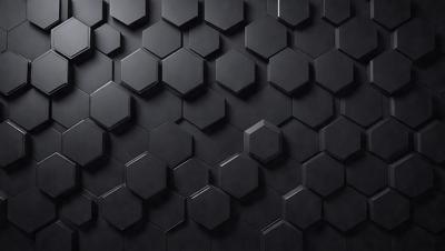 The primary subject of the image is a black and white patterned wall. The setting is a black background, and the visual style is a patterned wallpaper. The dominant colors are black and white, creating a bold and striking atmosphere.