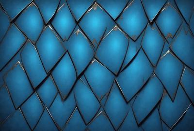 The primary subject of the image is a blue and black patterned surface, which appears to be a metal or textured material. The setting is a close-up of the pattern, showcasing the intricate design. The visual style is a combination of a photo and digital art, as the pattern is both detailed and visually appealing. The colors and mood of the image are predominantly blue and black, creating a sense of depth and sophistication.