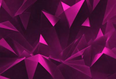 The primary subject of the image is a pink and purple geometric pattern. The setting is a dark background, which contrasts with the vibrant colors of the pattern. The visual style is a combination of digital art and illustration, creating a unique and eye-catching design. The dominant colors are pink and purple, giving the image a warm and inviting atmosphere.