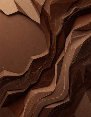 The primary subject of the image is a large, intricate, and textured wall. The setting is a cave-like environment, with the wall being the main focus. The visual style is a combination of photo and digital art, creating a unique and detailed appearance. The colors and mood of the image are predominantly brown and earthy, giving the scene a natural and rugged feel.