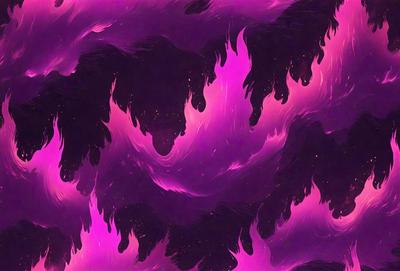 The primary subject of the image is a purple and black fire pattern. The setting is a purple background, and the visual style is a digital art or illustration. The dominant colors are purple and black, creating a moody and dramatic atmosphere.