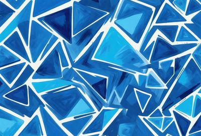 The primary subject of the image is a blue and white pattern, which is a painting or drawing. The setting is a blue background, and the visual style is a combination of digital art and illustration. The colors and mood of the image are predominantly blue and white, creating a calm and serene atmosphere.