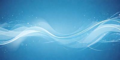 The primary subject of the image is a blue background with a wave-like pattern. The setting is a blue sky, and the visual style is digital art. The dominant colors are blue and white, creating a calm and serene atmosphere.
