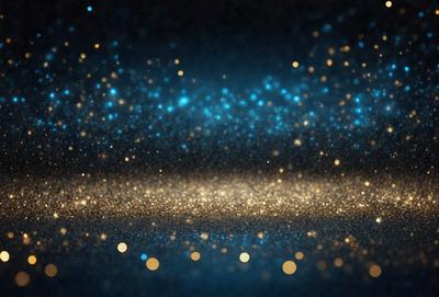 The primary subject of the image is a cluster of bright, shiny, and colorful lights. The lights are scattered throughout the scene, creating a visually appealing and vibrant atmosphere. The setting appears to be a dark background, which contrasts with the bright lights, making them stand out even more. The visual style of the image is a combination of photo and digital art, as the lights are captured in a way that resembles a painting or a digital illustration. The colors and mood of the image are predomin