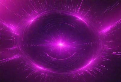 The primary subject of the image is a purple, pink, and white circle with a purple background. The circle appears to be a bright, colorful, and vibrant visual element. The setting or background is a dark, purple space, which contrasts with the bright colors of the circle. The visual style of the image is a combination of digital art and illustration, creating a unique and eye-catching design. The colors and mood of the image are predominantly purple and pink, giving it