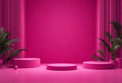 The primary subject of the image is a pink wall. The setting is a room with a pink background, and the visual style is a photo. The dominant colors are pink, and the overall atmosphere is bright and vibrant.