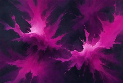 The primary subject of the image is a painting of two pink and purple blobs, which are the main objects in the scene. The setting is a dark background, which contrasts with the vibrant colors of the blobs. The visual style of the painting is a mix of digital art and illustration, creating a unique and eye-catching piece. The dominant colors in the painting are pink and purple, giving the artwork a warm and inviting atmosphere.