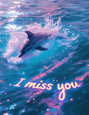 The primary subject of the image is a dolphin swimming in the ocean. The setting is a blue ocean with a pinkish hue, creating a serene and calming atmosphere. The visual style is a digital art or illustration, with the dolphin and its surroundings depicted in a vibrant and detailed manner. The colors and mood of the image evoke a sense of tranquility and freedom, as the dolphin gracefully glides through the water.