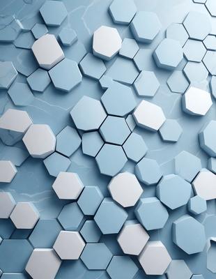 The primary subject of the image is a blue and white patterned wall. The setting is a room with a blue and white tiled wall, which creates a visually appealing and cohesive atmosphere. The visual style of the image is a combination of photo and digital art, as it appears to be a photograph of a digital art piece. The dominant colors in the image are blue and white, which create a calm and soothing mood.