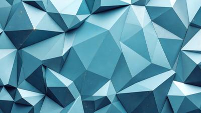 The primary subject of the image is a blue and white geometric pattern, which appears to be a digital art or illustration. The setting is a blue background, and the visual style is a combination of digital art and illustration. The dominant colors are blue and white, creating a calm and soothing atmosphere.