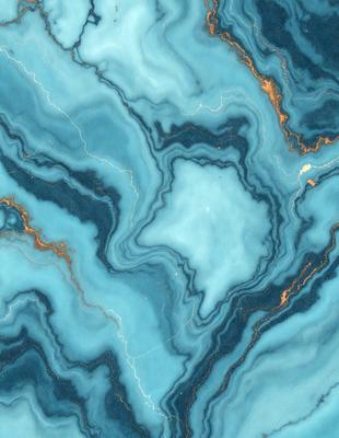 The primary subject of the image is a close-up of a blue and white marble stone. The setting is a natural environment, with the marble stone being the main object of focus. The visual style is a close-up of the marble, showcasing its intricate patterns and textures. The colors and mood of the image are predominantly blue and white, giving it a calm and serene atmosphere.
