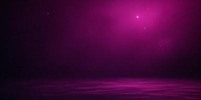 The primary subject of the image is a purple sky with a few stars visible. The setting is a dark, starry night with a purple hue. The visual style is a combination of a photo and digital art, creating a unique and artistic atmosphere. The colors and mood of the image are predominantly purple, giving it a serene and dreamy quality.