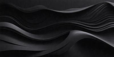 The primary subject of the image is a black and white artistic representation of a wave. The setting is a dark background, which contrasts with the wave's shape. The visual style is a combination of digital art and illustration, creating a unique and striking pattern. The colors and mood of the image are predominantly black and white, giving it a dramatic and timeless appearance.