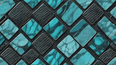 The primary subject of the image is a blue and white marble tile. The setting is a blue and white marble tile wall, which serves as the background. The visual style is a close-up of the tile, showcasing its intricate design. The colors and mood of the image are predominantly blue and white, creating a clean and elegant atmosphere.