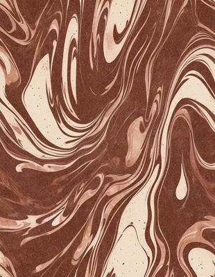 The primary subject of the image is a brown and white swirling pattern, which appears to be a painting or a design. The setting is a brown surface, possibly a wall or a table, with the swirling pattern as the main focus. The visual style is artistic, with the swirling pattern creating a sense of depth and movement. The colors and mood of the image are warm and dynamic, with the brown and white colors evoking a sense of earthiness and natural beauty.