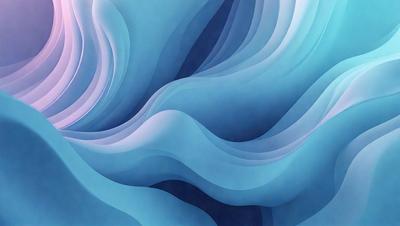 The primary subject of the image is a painting of a blue ocean with waves. The setting is a blue background, and the visual style is a digital art or illustration. The dominant colors are blue and white, creating a serene and calming atmosphere.