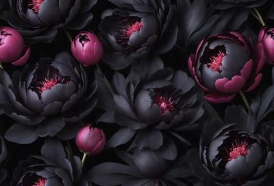 The primary subject of the image is a close-up of a flower, which is the main focus of the image. The setting is a black and white background, giving the image a classic and timeless appearance. The visual style is a combination of a photo and a drawing, creating a unique and artistic representation of the flower. The dominant colors are black and white, with the flower being the only color in the image, giving it a dramatic and striking appearance.