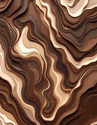 The primary subject of the image is a close-up of a brown and white rock formation. The setting is a natural environment, with the rock formation being the main focus of the image. The visual style is a combination of photo and digital art, creating a realistic yet artistic representation of the rock formation. The colors and mood of the image are earthy and natural, with the brown and white tones of the rock formation creating a sense of depth and texture.