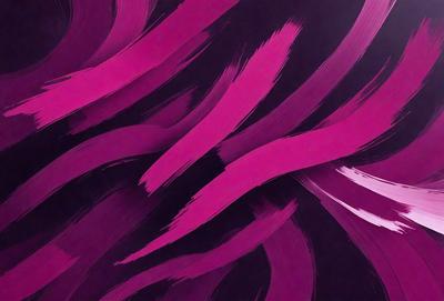 The primary subject of the image is a purple painting with a flowing design. The setting is a wall, and the visual style appears to be a digital art or illustration. The dominant colors in the painting are purple and pink, creating a warm and vibrant atmosphere.
