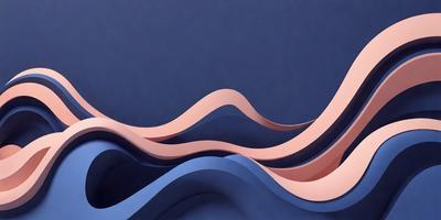 The primary subject of the image is a blue and pink wave, which is the main focus of the scene. The wave is depicted in a digital art style, giving it a modern and visually appealing appearance. The setting is a blue background, which complements the colors of the wave and adds to the overall atmosphere of the image. The colors and mood of the image are predominantly blue and pink, creating a sense of calmness and tranquility.