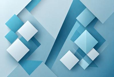 The primary subject of the image is a blue and white geometric pattern. The setting is a blue background, and the visual style appears to be a digital art or illustration. The dominant colors are blue and white, creating a calm and soothing atmosphere.