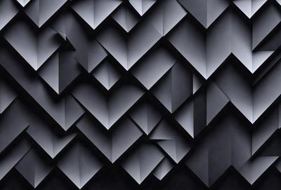 The primary subject of the image is a black and white pattern, which appears to be a digital art or illustration. The setting is a black background, and the visual style is a combination of a photo and a pattern. The dominant colors are black and white, creating a mood of simplicity and elegance.