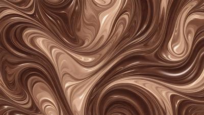 The primary subject of the image is a close-up of a chocolate-covered cake. The cake is decorated with a swirled pattern, giving it a visually appealing and appetizing appearance. The setting is a table, and the visual style is a close-up, showcasing the cake's details. The colors and mood of the image are predominantly brown, which is consistent with the chocolate theme of the cake.