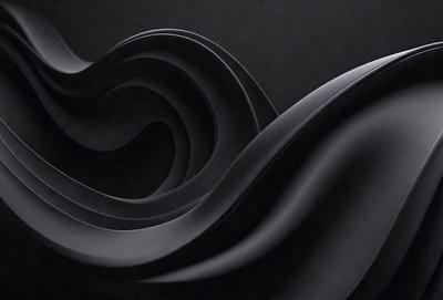 The primary subject of the image is a series of black, curved lines that create a visually striking pattern. The setting is a dark background, which contrasts with the lines and adds to the overall mood of the image. The visual style is a combination of digital art and illustration, as the lines are carefully crafted to create a cohesive and aesthetically pleasing design. The colors and mood of the image are predominantly dark and moody, with the black lines serving as the main focal point