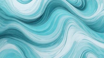 The primary subject of the image is a blue and white ocean wave. The setting is a blue ocean, and the visual style is a digital art or illustration. The dominant colors are blue and white, creating a serene and calming atmosphere.