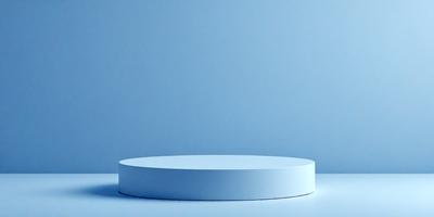 The primary subject of the image is a white, round, flat surface, which appears to be a table or a white plate. The setting is a blue background, which creates a contrasting and visually appealing environment. The visual style of the image is a photo, capturing the details of the white surface and the blue background. The colors and mood of the image are predominantly blue and calm, with the white surface adding a touch of brightness and simplicity to the overall atmosphere.