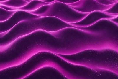 The image features a purple, pink, and blue patterned surface, which appears to be a digital art or illustration. The primary subject is a wave-like pattern, with the colors creating a visually appealing and vibrant atmosphere. The setting or background is not clearly discernible, but the focus of the image is on the intricate and colorful design.