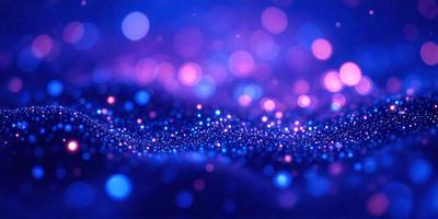 The primary subject of the image is a blue background with a pattern of bright, colorful lights. The setting appears to be a nighttime sky, with the lights creating a vibrant and lively atmosphere. The visual style of the image is a combination of a photo and digital art, as it captures the beauty of the night sky with the vivid colors of the lights. The colors and mood of the image are predominantly blue and energetic, creating a sense of wonder and excitement.