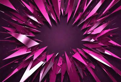The primary subject of the image is a large, pink, circular shape with a hole in the center. The setting is a dark background, which contrasts with the bright pink color of the circular shape. The visual style appears to be a combination of digital art and illustration, creating a unique and eye-catching design. The dominant colors are pink and purple, giving the image a vibrant and lively atmosphere.