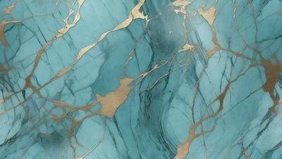 The primary subject of the image is a blue and gold marble wall. The setting is a room with a blue and gold marble wall, which serves as the background. The visual style is a photo, capturing the intricate details of the marble wall. The dominant colors are blue and gold, creating a luxurious and elegant atmosphere.