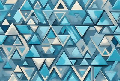 The primary subject of the image is a blue and white geometric pattern. The setting is a blue and white background, which creates a visually appealing contrast with the pattern. The visual style is a combination of digital art and illustration, as the pattern is intricately designed and the colors are vibrant. The dominant colors are blue and white, creating a calm and soothing atmosphere.