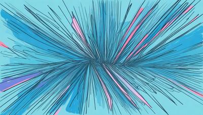 The primary subject of the image is a blue background with a bright pink line running through it. The setting appears to be a space or an abstract environment. The visual style of the image is a combination of digital art and illustration, creating a unique and eye-catching design. The dominant colors in the image are blue and pink, which contribute to a vibrant and energetic atmosphere.
