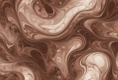 The primary subject of the image is a brown and white marbled pattern, which is the main focus of the image. The setting is a brown and white marbled surface, which serves as the backdrop for the pattern. The visual style of the image is a close-up of the marbled pattern, showcasing its intricate details. The colors and mood of the image are predominantly brown and white, creating a sense of elegance and sophistication.